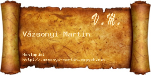 Vázsonyi Martin névjegykártya